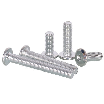 Probe aus Kohlenstoffstahl Zinkplattiert DIN7420 Flat Round Head Hexagon Socket Screw für Holzmöbel
