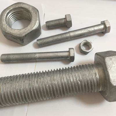 DIN Standard Hebei Fastener HDG Hot Dip Galvanized Hex Bolt und Nuss mit gelbem Zink