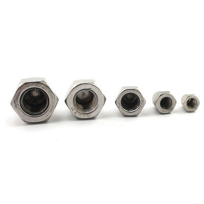 Metrischer Kohlenstoffstahl DIN 1587 Hexagon Flansche Kuppel End Eichelnüsse M6 Kuppelnuss
