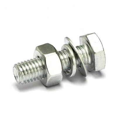 Einfache Oberfläche aus Edelstahl Hexkopfbolzen Nüsse Waschmaschinen mit anpassbaren Optionen