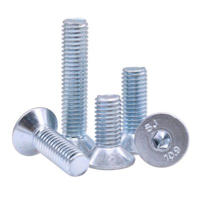 Handan Fastener Direkt Weiß Blau Zinkplattiert DIN7991 CSK Flat Head Hex Socket Bolt Schraube