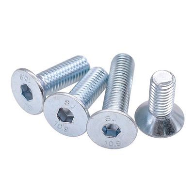 Handan Fastener Direkt Weiß Blau Zinkplattiert DIN7991 CSK Flat Head Hex Socket Bolt Schraube