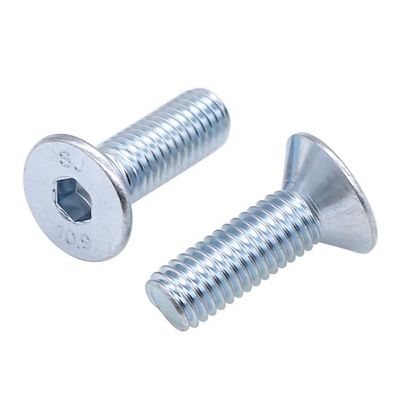 Handan Fastener Direkt Weiß Blau Zinkplattiert DIN7991 CSK Flat Head Hex Socket Bolt Schraube